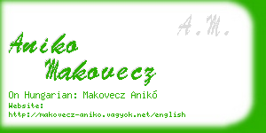 aniko makovecz business card